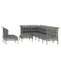 vidaXL Set de muebles de jardín 9 pzas y cojines ratán sintético gris