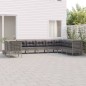 vidaXL Set de muebles de jardín 10 pzas y cojines ratán sintético gris vidaXL Set de muebles de jardín 10 pzas y cojines ratán sintético gris
