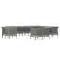 vidaXL Set de muebles de jardín 13 pzas y cojines ratán sintético gris vidaXL Set de muebles de jardín 13 pzas y cojines ratán sintético gris
