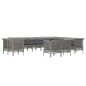 vidaXL Set de muebles de jardín 13 pzas y cojines ratán sintético gris vidaXL Set de muebles de jardín 13 pzas y cojines ratán sintético gris