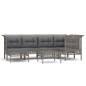vidaXL Set de muebles de jardín 7 pzas y cojines ratán sintético gris vidaXL Set de muebles de jardín 7 pzas y cojines ratán sintético gris