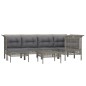 vidaXL Set de muebles de jardín 7 pzas y cojines ratán sintético gris vidaXL Set de muebles de jardín 7 pzas y cojines ratán sintético gris