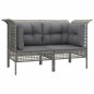 vidaXL Set de muebles de jardín 7 pzas y cojines ratán sintético gris vidaXL Set de muebles de jardín 7 pzas y cojines ratán sintético gris