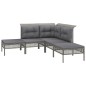 vidaXL Set de muebles de jardín 7 pzas y cojines ratán sintético gris vidaXL Set de muebles de jardín 7 pzas y cojines ratán sintético gris