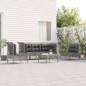 vidaXL Set de muebles de jardín 6 pzas y cojines ratán sintético gris vidaXL Set de muebles de jardín 6 pzas y cojines ratán sintético gris