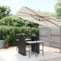 vidaXL Mesa y taburetes altos jardín 5 pzas y cojines ratán PE negro vidaXL Mesa y taburetes altos jardín 5 pzas y cojines ratán PE negro