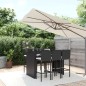 vidaXL Mesa y taburetes altos jardín y cojines 7 pzas ratán PE negro vidaXL Mesa y taburetes altos jardín y cojines 7 pzas ratán PE negro