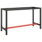 vidaXL Estructura banco de trabajo metal negro y rojo mate 140x50x79cm vidaXL Estructura banco de trabajo metal negro y rojo mate 140x50x79cm
