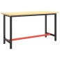 vidaXL Estructura banco de trabajo metal negro y rojo mate 140x50x79cm vidaXL Estructura banco de trabajo metal negro y rojo mate 140x50x79cm