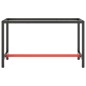 vidaXL Estructura banco de trabajo metal negro y rojo mate 140x50x79cm vidaXL Estructura banco de trabajo metal negro y rojo mate 140x50x79cm