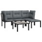 vidaXL Juego de muebles de jardín 5 pzas ratán sintético negro y gris vidaXL Juego de muebles de jardín 5 pzas ratán sintético negro y gris