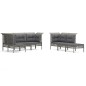 vidaXL Set de muebles de jardín 10 pzas y cojines ratán sintético gris vidaXL Set de muebles de jardín 10 pzas y cojines ratán sintético gris