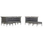vidaXL Set de muebles de jardín 10 pzas y cojines ratán sintético gris vidaXL Set de muebles de jardín 10 pzas y cojines ratán sintético gris