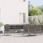 vidaXL Set de muebles de jardín 9 pzas y cojines ratán sintético gris vidaXL Set de muebles de jardín 9 pzas y cojines ratán sintético gris