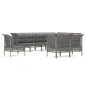 vidaXL Set de muebles de jardín 9 pzas y cojines ratán sintético gris vidaXL Set de muebles de jardín 9 pzas y cojines ratán sintético gris