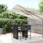 vidaXL Mesa y taburetes altos jardín 5 pzas y cojines ratán PE negro vidaXL Mesa y taburetes altos jardín 5 pzas y cojines ratán PE negro