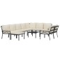 vidaXL Juego de muebles de jardín 11 pzas acero y cojines color arena