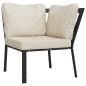 vidaXL Juego de muebles de jardín 11 pzas acero y cojines color arena