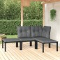 vidaXL Set de muebles de jardín 4 piezas ratán sintético negro y gris vidaXL Set de muebles de jardín 4 piezas ratán sintético negro y gris