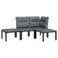 vidaXL Set de muebles de jardín 4 piezas ratán sintético negro y gris vidaXL Set de muebles de jardín 4 piezas ratán sintético negro y gris