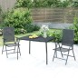 vidaXL Juego de comedor de jardín 3 piezas acero gris antracita vidaXL Juego de comedor de jardín 3 piezas acero gris antracita