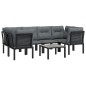 vidaXL Juego de muebles de jardín 7 pzas ratán sintético negro y gris