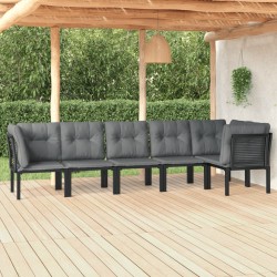 vidaXL Juego de muebles de jardín 6 pzas ratán sintético negro y gris