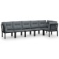 vidaXL Juego de muebles de jardín 6 pzas ratán sintético negro y gris