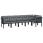vidaXL Juego de muebles de jardín 6 pzas ratán sintético negro y gris