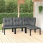 vidaXL Set de muebles de jardín 4 piezas ratán sintético negro y gris vidaXL Set de muebles de jardín 4 piezas ratán sintético negro y gris
