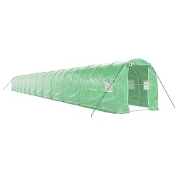 vidaXL Invernadero con estructura de acero verde 48 m² 24x2x2 m