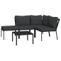 vidaXL Set de muebles de jardín 5 piezas acero con cojines gris vidaXL Set de muebles de jardín 5 piezas acero con cojines gris