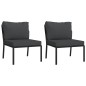 vidaXL Set de muebles de jardín 5 piezas acero con cojines gris vidaXL Set de muebles de jardín 5 piezas acero con cojines gris