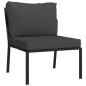 vidaXL Set de muebles de jardín 5 piezas acero con cojines gris vidaXL Set de muebles de jardín 5 piezas acero con cojines gris