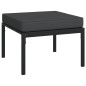 vidaXL Set de muebles de jardín 5 piezas acero con cojines gris vidaXL Set de muebles de jardín 5 piezas acero con cojines gris