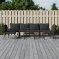 vidaXL Juego de muebles de jardín 7 piezas acero con cojines gris vidaXL Juego de muebles de jardín 7 piezas acero con cojines gris
