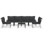 vidaXL Juego de muebles de jardín 7 piezas acero con cojines gris vidaXL Juego de muebles de jardín 7 piezas acero con cojines gris