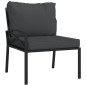vidaXL Juego de muebles de jardín 7 piezas acero con cojines gris vidaXL Juego de muebles de jardín 7 piezas acero con cojines gris