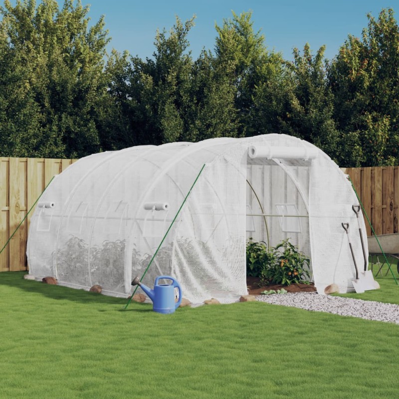 vidaXL Invernadero con estructura de acero blanco 12 m² 4x3x2 m vidaXL Invernadero con estructura de acero blanco 12 m² 4x3x2 m