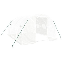 vidaXL Invernadero con estructura de acero blanco 12 m² 4x3x2 m