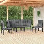vidaXL Juego de muebles de jardín 5 pzas ratán sintético negro y gris