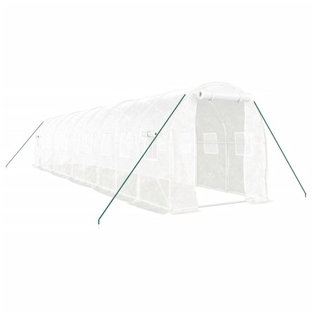vidaXL Invernadero con estructura de acero blanco 20 m² 10x2x2 m