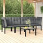 vidaXL Juego de muebles de jardín 5 pzas ratán sintético negro y gris vidaXL Juego de muebles de jardín 5 pzas ratán sintético negro y gris