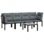 vidaXL Juego de muebles de jardín 5 pzas ratán sintético negro y gris vidaXL Juego de muebles de jardín 5 pzas ratán sintético negro y gris