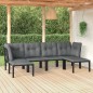 vidaXL Juego de muebles de jardín 6 pzas ratán sintético negro y gris vidaXL Juego de muebles de jardín 6 pzas ratán sintético negro y gris