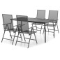 vidaXL Juego de comedor de jardín 5 piezas acero gris antracita vidaXL Juego de comedor de jardín 5 piezas acero gris antracita