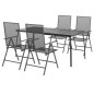 vidaXL Juego de comedor de jardín 5 piezas acero gris antracita vidaXL Juego de comedor de jardín 5 piezas acero gris antracita