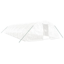 vidaXL Invernadero con estructura de acero blanco 70 m² 14x5x2,3 m