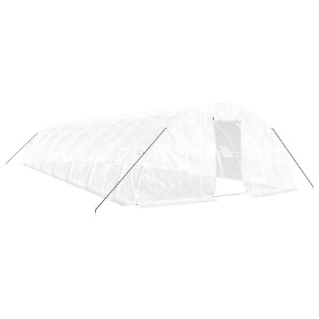 vidaXL Invernadero con estructura de acero blanco 70 m² 14x5x2,3 m
