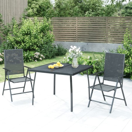 vidaXL Juego de comedor de jardín 3 piezas acero gris antracita